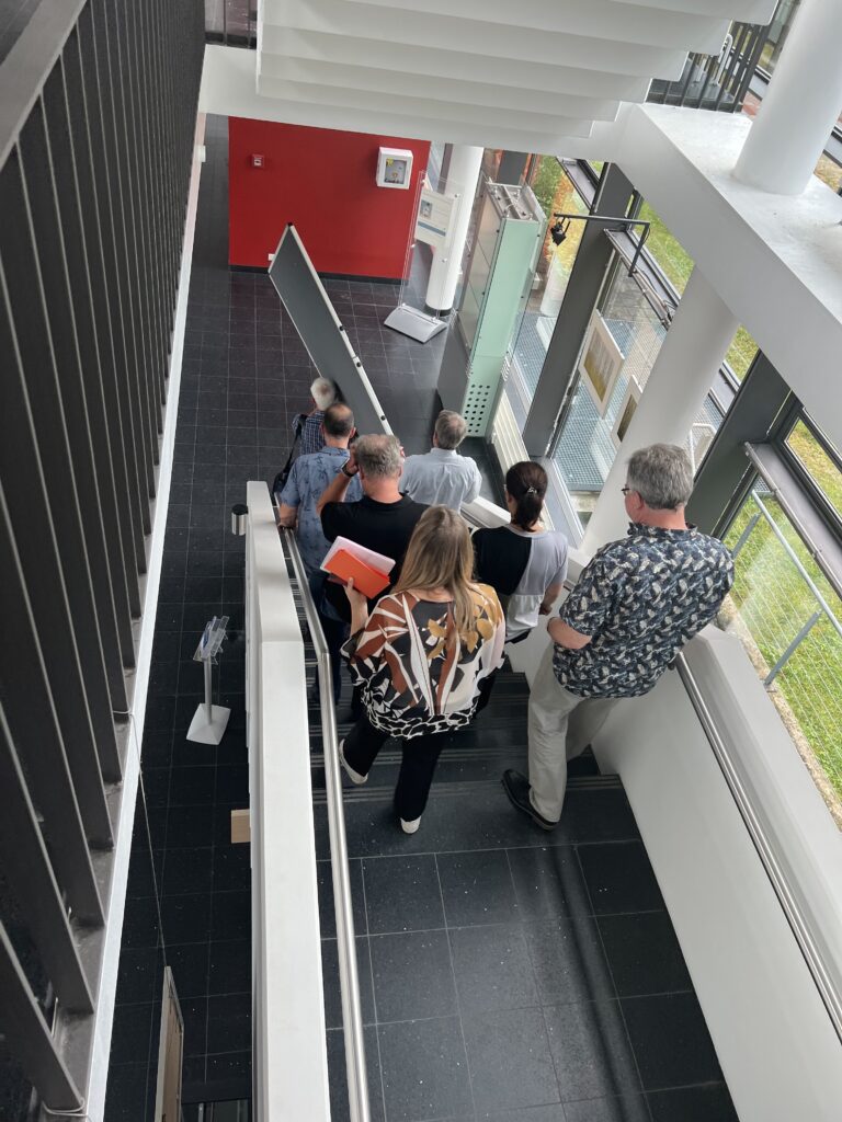 members of the paleoG workshop going downstairs